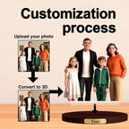 Personalized 3D Effect Family Figurine Custom Cartoon Photo Desktop Ornament Home Office Bedside Table Decoration From Your Photos Office Desk Photo Frame Gift'S For Husband And Wife (Family cartoon)