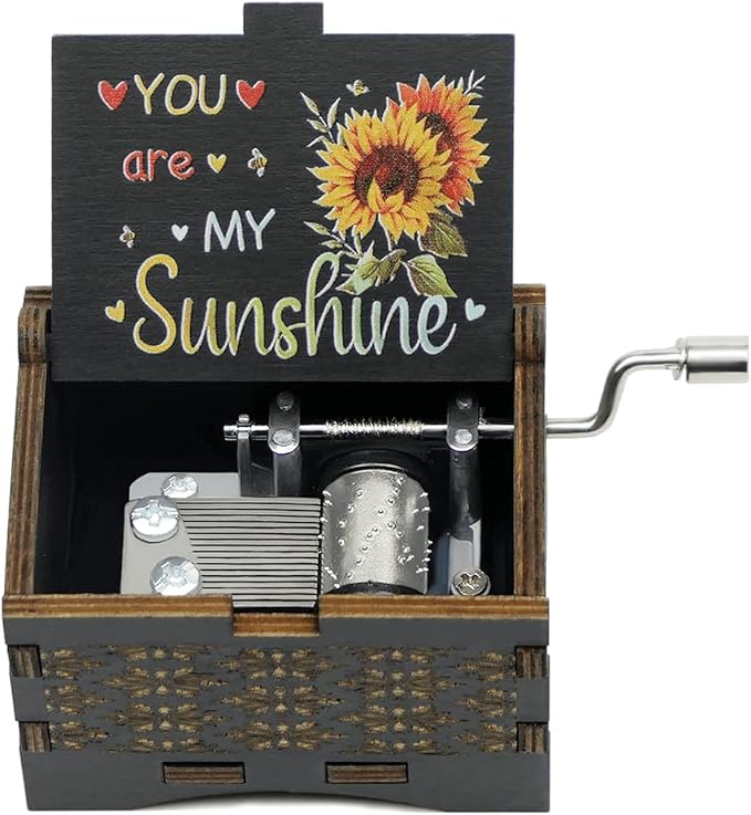 Dream Loom You are My Sunshine Music Box, Hand-Cranked Vintage Engraved Mini Color Musical Box Gift for Women Girl Birthday/Christmas/Valentines Day/Thanksgiving/Mother's Day