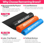 RENRANRING Resistance Bands for Working Out, Exercise Bands for Physical Therapy, Stretch, Recovery, Pilates, Rehab, Strength Training and Yoga Starter Set