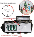 Christmas Musical Snow Globe Lantern Battery Operated with 6 Hour Timer, Snowman Lighted Snow Globe Train Spinning Water Swirling Glitter Christmas Decoration Gifts(10.6 x 4.3 x 8.3 Inches)