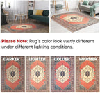 Keen Home Design 9x12 Rug - Machine Washable Area Rug with Non-Slip Backing, Ideal for Living Room, Dining Room, Bedroom - Vintage, Easy Clean, Durable, Low Pile Rug - (9' x 12')