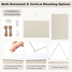 Thboxes Cork Board with Linen, 30" x 20" Double-Sided Bulletin Board Corkboard for Wall Picture Display Framed Vision Boards for Home Office School Pin Boards with 20 Pushpins &10 Clips