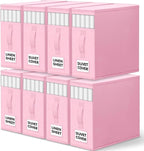 WOWBOX Sheet Organizers and Storage,Closet Bed Sheet Organizer Under Bed Storage and Organization with Label Cards & Clear Window for Bedding Sheets,Duvet Covers,Blankets (8 Pack，Pink)