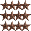 3.8-Inch Metal Barn Star，Metal Star for Outside Texas Stars Art Rustic Vintage Western Country Home Farmhouse Wall/Door Decor, Set of 12. (Rusty)…
