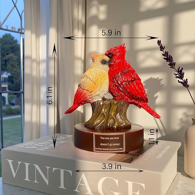 Cardinal Figurine of Resin, Red Bird Collectible Figurines Home Decor,Cardinal Gifts for Women,Memorial Sympathy Gifts for Loss of Loved One