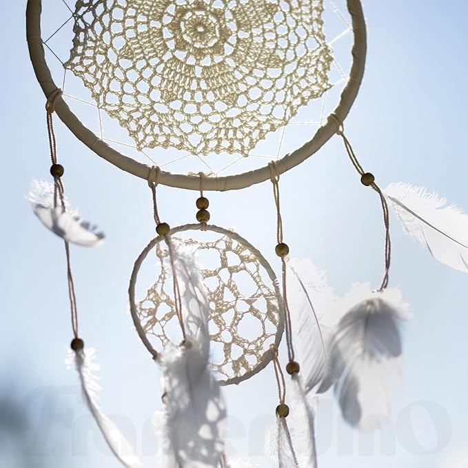 Framendino, 10 Pack Wooden Bamboo Hoop Rings Macrame Floral Wreath for DIY Dream Catcher Wedding Decor and Wall Hanging Crafts