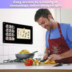 Black Magnetic Board,17.5" x 11.4" Magnet Bulletin Board to Display Magnetic Notes, Poetry, Photos, Suitable for Wall, Refrigerator, Cabinet etc, Come with 4 Pcs Dual Lock Tape and Screws
