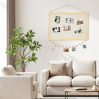 DOLLAR BOSS Bulletin Board with Linen 36'' x 24'' Wood Framed Cork Boards for Walls, Photo Display Pin Board, Decorative Corkboard for Office Home School Dorm Decor with 10 Pushpins, Natural Wood