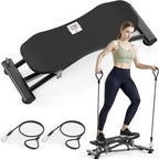 Balance Board with Resistance Bands, Versatile Rocking Stepper, Ski Machine & Wobble Board Featuring LCD Monitor, 330 lbs High-Capacity Side Steppers for Exercise at Home