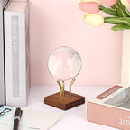Hipiwe Sphere Display Stand Easel for Crystal Ball Mineral Geodes Rock Agate Small Collectibles Three Metal Peg Rock Display Easel with Wooden Base, Large