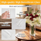 12 Pack 6.5" Tall x 2.4" Diameter Clear Glass Cylinder Vases-Flower Vases for Centerpieces, Hurricane & Floating Candle Holders for Weddings, Parties, Home Decor,Table Displays