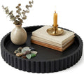OAKOA Concrete Black Tray for Coffee Table - Round Black Decorative Tray for Table Decor - Bandejas Decorativas para La Sala - Coffee Table Centerpiece