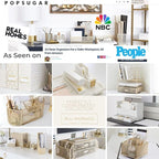 BLU MONACO Magazine Basket: Grey Leather Bathroom Holder – Stylish Modern Rack and Newspaper Stand, Decorative Floor-Mounted Organizer for Elegant Bathroom Storage.