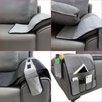 Wanty Sofa Armrest Organizer Couch Arm Chair Caddy Sofa Cover Storage Holder for Remote Control Magazine Book Smart Phone Tablet Drinks and Water Bottle (Gray)