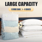 1 PACK Cube Vacuum Storage Bags,Jumbo Cube (31.4 * 39.3 * 14.9 Inch), Extra Large Vacuum Seal Bags for Clothing, Comforters, Blankets, Bedding, Closet Organization Space Saving