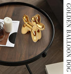 Notakia Large Golden Cute Ceramics Balloon Dog Statue Crafts Living Room Desktop Decorations,Handmade Modern Small Ceramic Animal Statue Ornament Home Decor Accents
