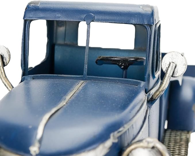 SOFFEE DESIGN 12in Collectible-Vehicles Classic Truck, Pick-up Model Iron Decorations, Collectible Figurine Desktop Car Wine Holder for Home Decor, Dark Blue
