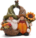Hodao Harvest Love：Thanksgiving Pumpkin Gnome Couple Embrace Figurines-Adorable Fall Pumpkin Gnomes Home Indoor Tabletop Decoration-Fall Thanksgiving Gifts