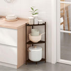 Wisuce Corner Shelf Stand - 3 Tier Bamboo Small Corner Bookshelf, Brown (Color Issue Fixed), for Office Kitchen Bedroom Plant Stand Living Room Decor Small Space