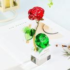 YWHL 55th Wedding Anniversary Rose Gifts for Parents Grandparents, 55 Years Happy for Couples, Crystal Rose Figurine with Emerale Diamond, Valentines Day Present for Her Him