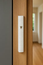 My Daily Styles Aluminum Mezuzah Case, Striped Modern Design, Indoor Outdoor, 5 Inch, Weather Proof (White)
