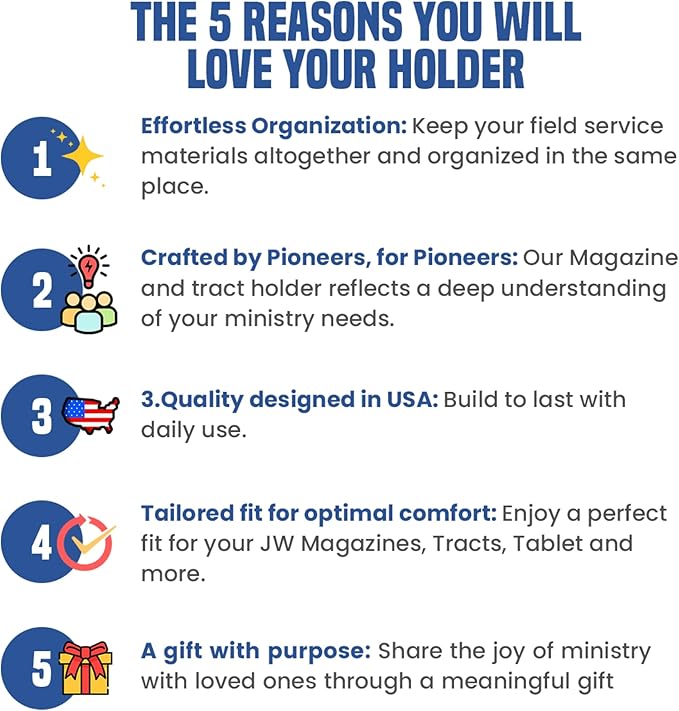JW Tract Holder, JW Magazine Holder, JW Field Service Supplies, JW Ministry Supplies, JW Ministry Organizer, Jehovahs Witnesses Gifts, jw.org Accessories, JW Pioneer Gifts, Best Life Ever JW Gifts