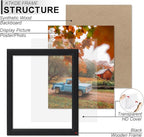 KTKDE 13x19 Picture Frame Set of 3,black Wooden frames, Vertical & Horizontal Wall Hanging for Wall Display,Studio Gallery Photo Frame for Photos, Posters & Art Prints