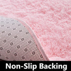 FJZFING Pink Round Rug Ultra-Soft Plush Modern 7x7 Circle Area Rug for Kid's Bedroom, Fluffy Shag Circular Rug for Nursery Room, Non-Slip Home Decor Cute Pink Carpet for Teen's Room