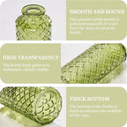 Mini Bud Vases Centerpieces for Tables,Clear Bud Vases for Flowers,Small Flower Vases Suitable for Birthday Party,Anniversary,Wedding Reception,Baby Shower (Green, 12PCS)