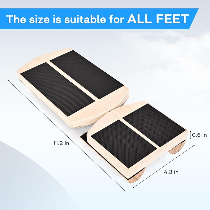 Wooden for Ankle Balance Board Foot Strengthener & Stability Trainer for Single Leg Balance Training, Sprained, Plantar Fasciitis Relief, Physical Therapy, Posture Correction