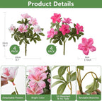 Artificial Fake Flowers for Outdoor, 8 Bundles Faux Plants Silk Flowers Spring Decoration UV Resistant No Fade Plastic Flowers for Outside Planters Home Porch Patio Yard Garden Decor