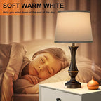 Seealle Upgraded Touch Lamps for Bedrooms Set of 2 - Nightstand Table Lamp with USB C+A, 3 Way Dimmable Lamps for Living Room(Grey)
