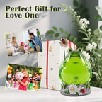 Spring Frog Snow Globe Decor with 6H Timer, Swirling Glitter Frog Snowglobe Spring Figurine Decorations, USB/Battery Operated, for Spring Holiday Home Decor and Gift (Frog Flower)