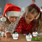 24 Sets Christmas Plastic Snow Globes Kit Includes 24 Clear Snow Globe, Mini Black Top Hats and Sticker for Ornaments DIY Crafts Fillable Snow Globes Home Winter Christmas Decoration