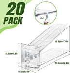 Clear Shoe Slot Organizer, 20 Pack Adjustable Shoe Slots Organizer for Closet Clear Shoe Stackers Shoe Rack Holder Shoe Space Savers for A Pair of Shoes(Transparent)