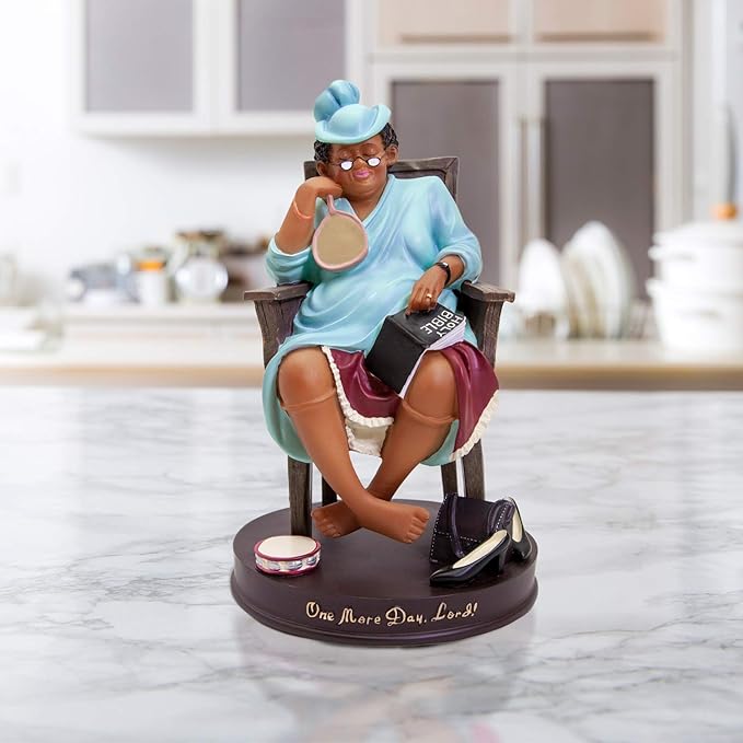 African American Expressions One More Day Lord Figurine – Black Art Home Décor, Sentimental Grandma Keepsake, Faith Inspired Collectible, Mother’s Day Thoughtful Present & Home Accents