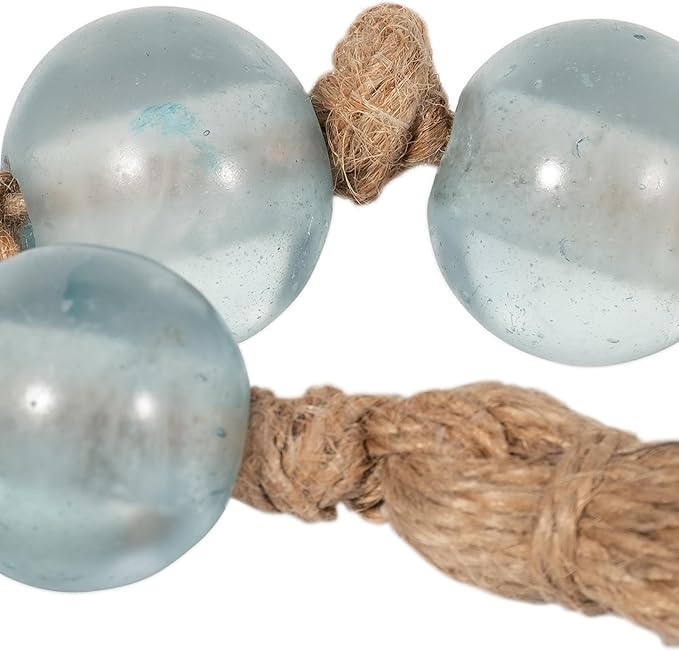 Elegant Glass Beads Garland Accent for Home Decor and Bathroom - Layered Surface Accent for Office, Room and Living Room - Modern Shelf and Coffee Table Decor for Curated Spaces - 2", Blue
