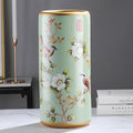 Ceramic Umbrella Stand Living Room Floor-Standing Freestanding Cane Chinese Umbrella Stand Multifunctional Painted Porcelain Vintage Ceramics Flower Vases for Home Office Entrance Indoor(B)