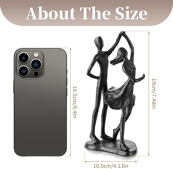 Sziqiqi Anniversary Wedding Gifts for Couple: 6th Anniversary Iron Gifts for Him Her Women Couples - 6 Year Wedding Gift for Christmas Valentines Birthday - Couple Dancing Figurines