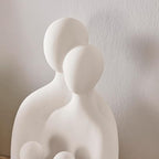 Danya B. Hans Cream Abstract Nesting Three Piece Family of 4 Decorative Accent Matte Ceramic Sculpture Figure Set