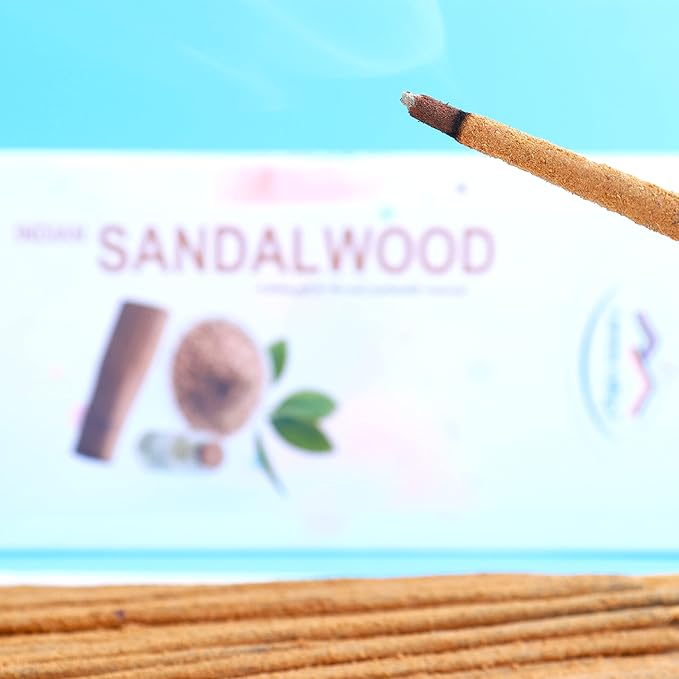 Indian Sandalwood Incense Sticks - Artisan Luxury Masala Incense - Divine Scent for Home, Meditation & Aromatherapy - Handrolled 30 Sticks