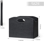 EZDeco Magazine Holder Foldable Magazine Rack Floor PU Leather File Holder Newspaper Book Storage Magazine Basket Document File Folder Organizer for Office Home (Black)