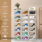 Acrylic Shoe Box, Sneaker Display Case Transparent Box Shoe Storage Bins Clear Plastic Stackable Boot Handbag Organizer Containers with Lids, 1Pack Size 12