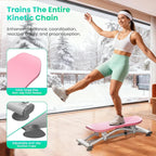 Balance Board with Resistance Bands, 300LBS Ski Balancing Machine Exercise Equipment LCD Monitor for Cardio, Home Ski Simulator Trainer for Full Body Workout