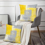 Yellow Abstract Art Artwork Pillow Cover, Gallery Modern Decorative Throw Pillows Cushion Cover for Bedroom Sofa Living Room 22 x 22 Inch Set of 2