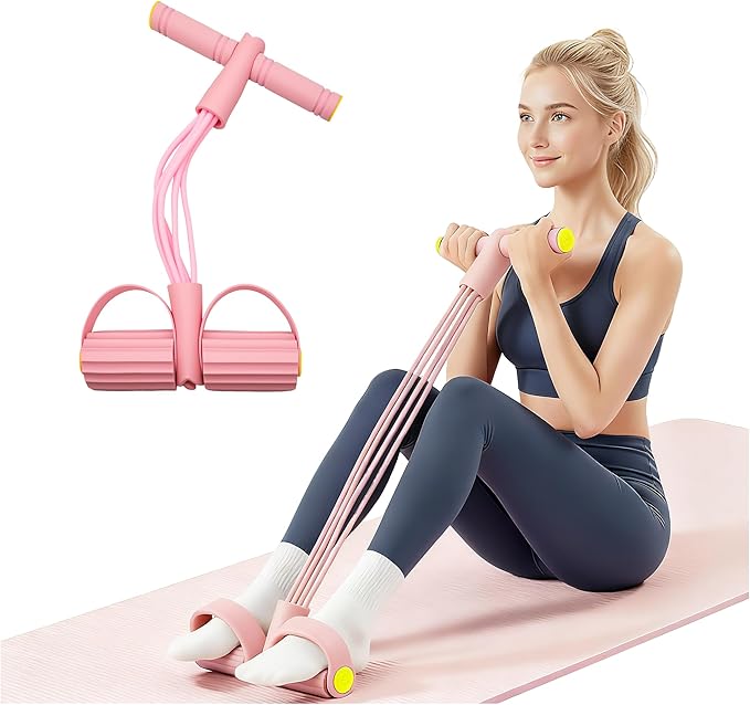 Multifunctional Pedal Resistance Band with Handle,4/6/8 Tubes for All Weights,Upgrade Heavy-Duty TPE Tubes with 300% Stretch for Full Body Workouts.