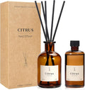 Reed Diffuser Set, 8.12 fl.oz Citrus Scent Oil Diffuser with Sticks, Long-Lasting Home Fragrance Reed Diffuser for Bathroom Shelf Decor, Air Freshener Room Diffuser