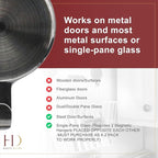 Haute Decor Attract Magnetic Wreath Hanger (Brushed Nickel) - Set of 2 Magnets - for 2 Metal Doors/Surfaces or 1 Single-Pane Glass Door/Window - Holds up to 10lbs.