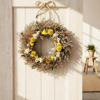 10 Inch Handmade Dried Flower Wreath - Small Real Plant Floral Wreath, Rustic Boho Wall Decor for Home, Door, Window, Wedding, Fall Decor