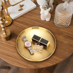 Decorative Key Tray for Entry Table Round Catch All Bowl for Jewelry Candle Plate Gold Display Dish for Home Decor Accent, 6.7 x 6.7 x 1.2